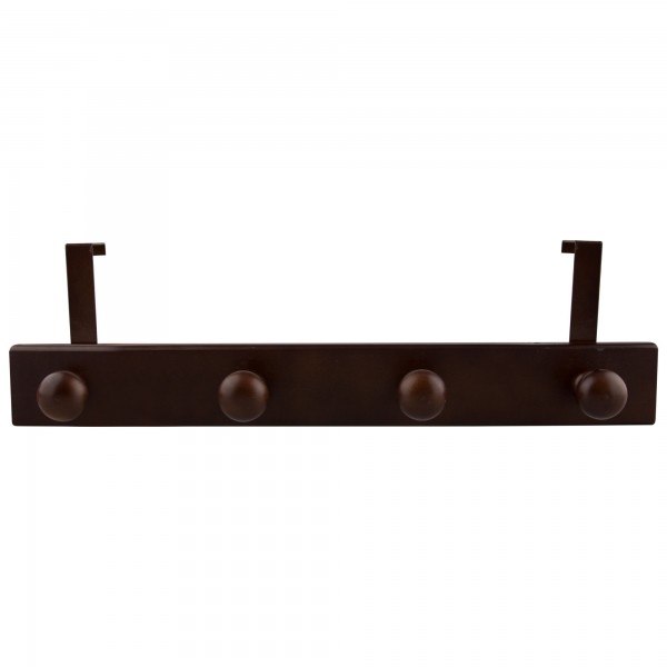 Percha madera oscura 4 pomos puerta