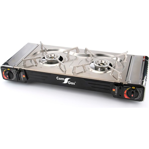 Cocina portátil compacta 2 fuegos butano para camping